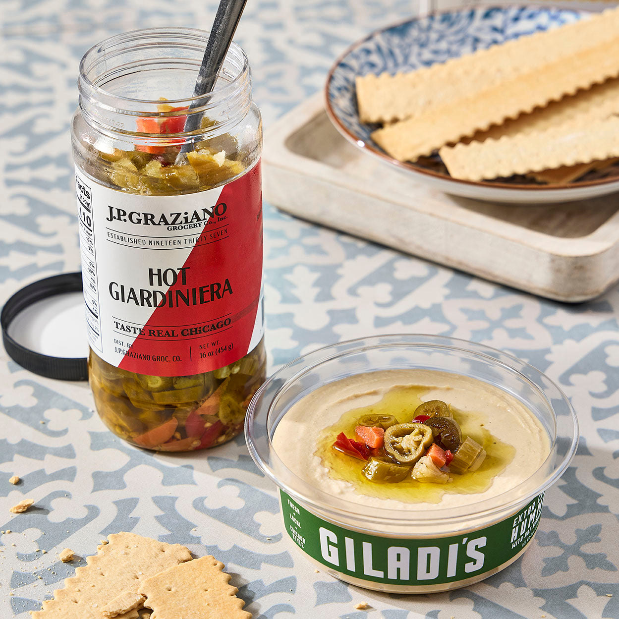 Extra Creamy Hummus with Hot Giardiniera – Giladi's